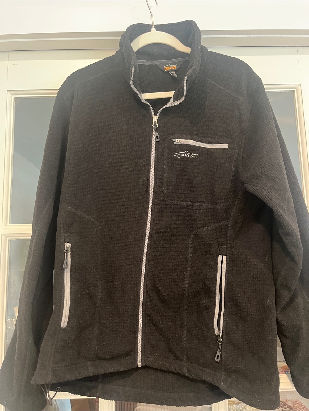 Orvis Trout Bum Black Lightweight Full-Zip Shirt Jacket with Contrast Zippers